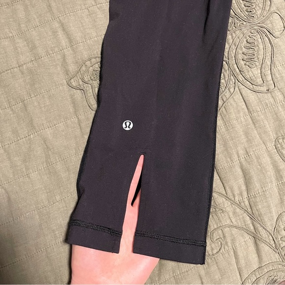 Lululemon, size 4, black, cropped leggings with split in back - Picture 2 of 2